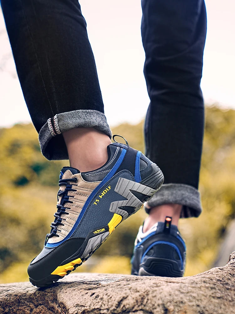 Zapatillas de trekking para hombre Outdoor Lover, impermeables, botas de montaña de cuero genuino, calzado táctico para caza en bosque