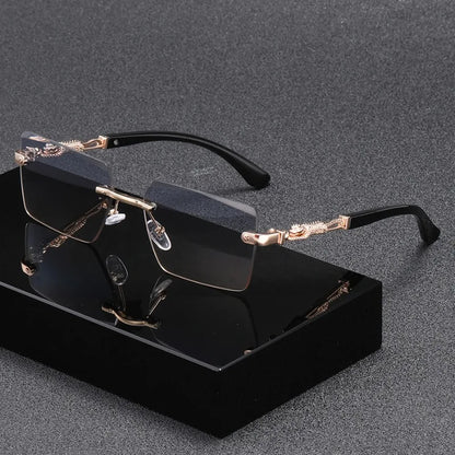 Occhiali da sole rettangolari senza montatura alla moda per donna e uomo, occhiali da sole di lusso, occhiali da sole quadrati per donna e uomo, occhiali da spiaggia e da viaggio
