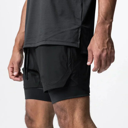 Dragon Ball Summer Men's Double Shorts Vegeta Japanese Anime Fake Two-piece 2-in-1 Fitness Sports Shorts Quick-Drying Y2K Pants