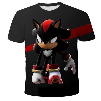 Men T Shirt Women Tee Boys Girls Top Adults Children Parent Child quick dry kid Tshirts Sonic Hedgehog Anime Peripheral Shirt