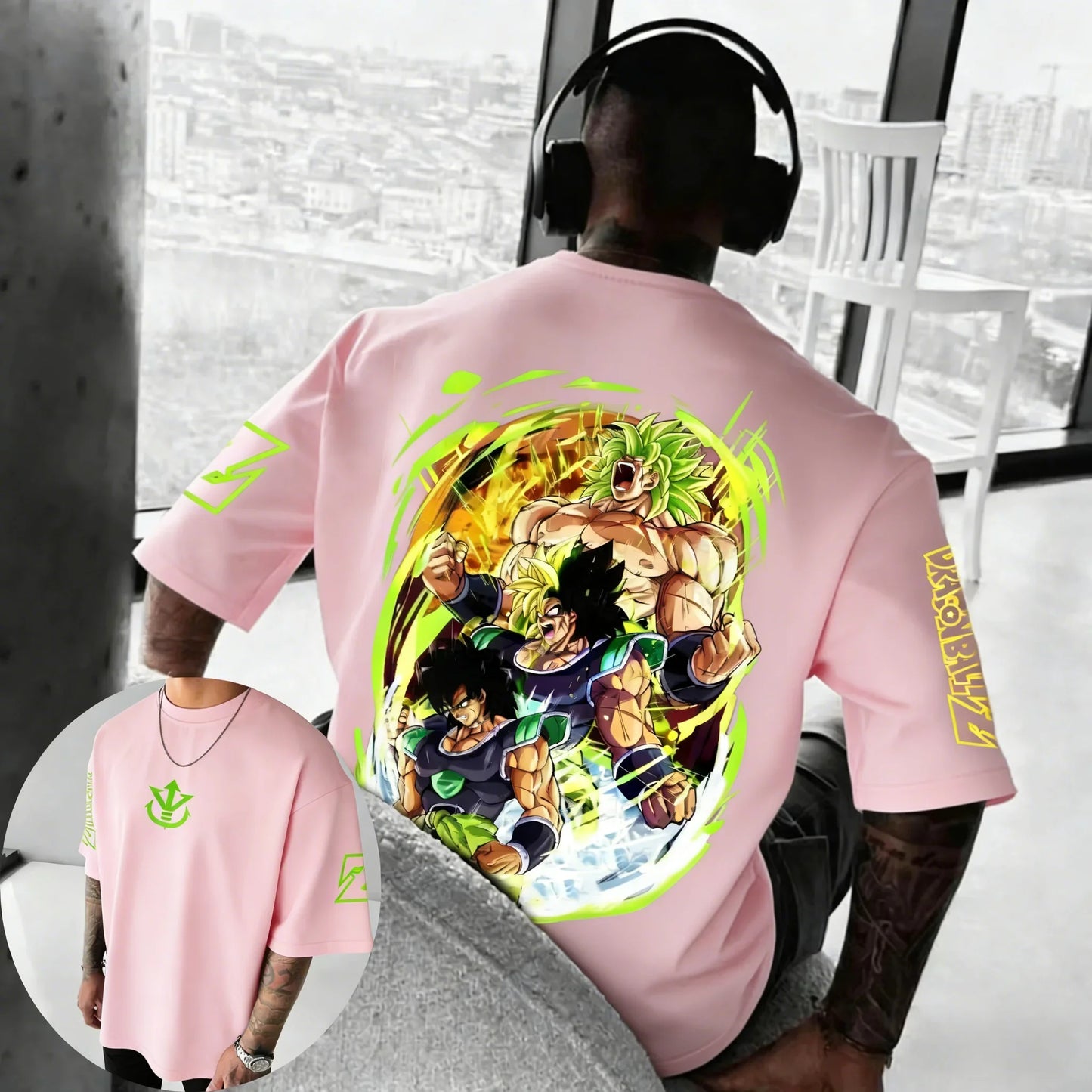 Dragon Ball Anime Pure Cotton T-shirt Summer New Broli Co Branded Men's and Women's Harajuku Hip Hop Casual Short Sleeve Top