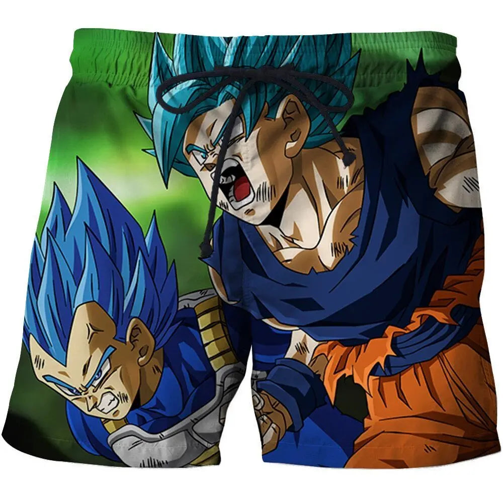 2026 Summer Dragon Ball Young Goku Printed Shorts Men Retro Classic Oversized Breathable Fitness Streetwear Unisex Adult & Kids