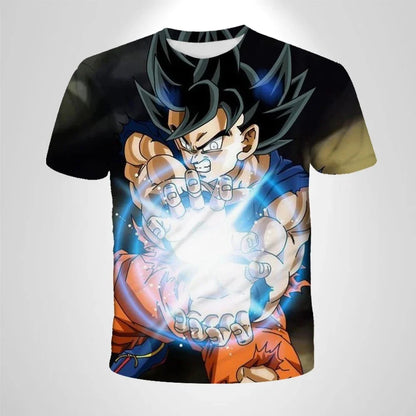 2026 Children's Breathable Short-sleeved Japanese Anime Dragon Ball Z Goku Goku Saiyan Men's Short-sleeved T-shirt,Sports Top