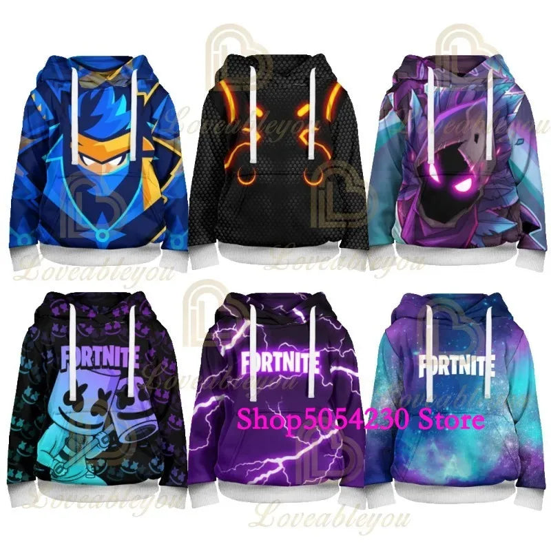 3D printani Fortnite hoodie s lamom Battle Royale, crtani sweatshirt za muškarce i žene, majica s kapuljačom Game Hero za tinejdžere