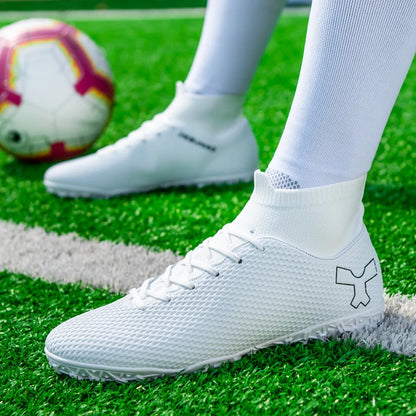 New Unisex Long Spike Football Boots Men Broken Nail Soccer Shoes AG/TF Training Soccer Cleats Sneakers Non-Slip Ankle Zapatos