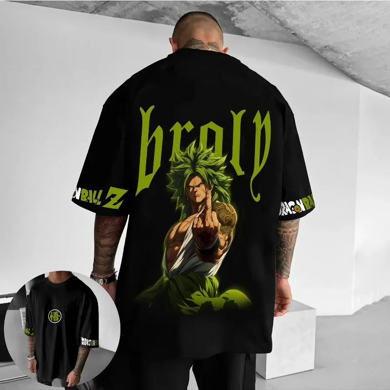 Dragon Ball Animation New Broli Joint T-Shirt Summer Men's and Women's Loose Casual Children's Parent-Child Short Sleeves Top