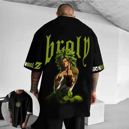 Dragon Ball Animation New Broli Joint T-Shirt Summer Men's and Women's Loose Casual Children's Parent-Child Short Sleeves Top