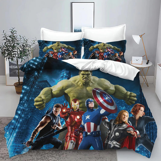 The Avengers Hero Duvet Cover Pillowcase Bedding Set Adult Boy Girl Bedroom Decoration Children Single Double Large Size