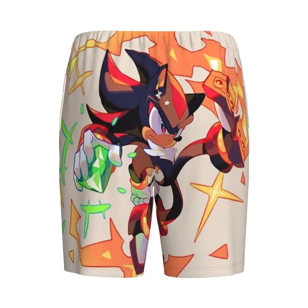 Custom Shadow The Hedgehog Sonic Poster Short Pajama Pants Men Sleepwear Sleep Lounge Bottom Shorts Sleeping Pants
