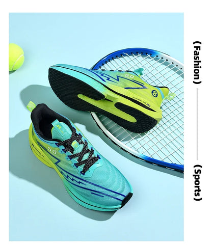 Men's Sport Shoes Professional Cushioned Carbon Plate Running Shoes Breathable Lace-up Casual Sneakers Marathon Athletic Footwear