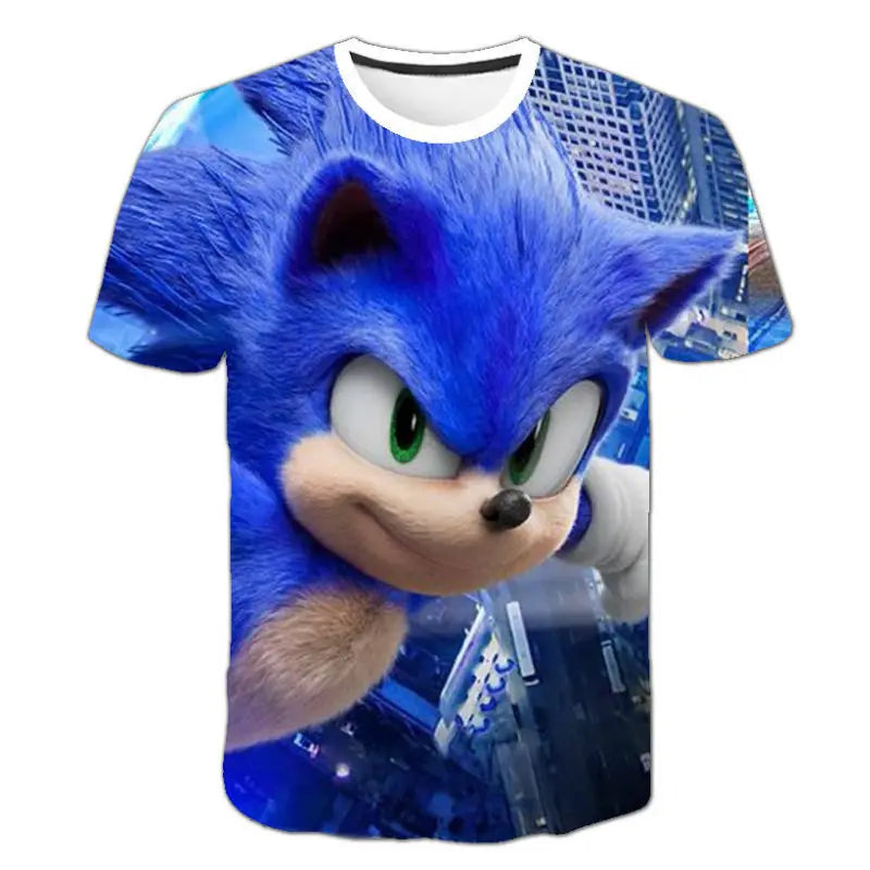 Men T Shirt Women Tee Boys Girls Top Adults Children Parent Child quick dry kid Tshirts Sonic Hedgehog Anime Peripheral Shirt