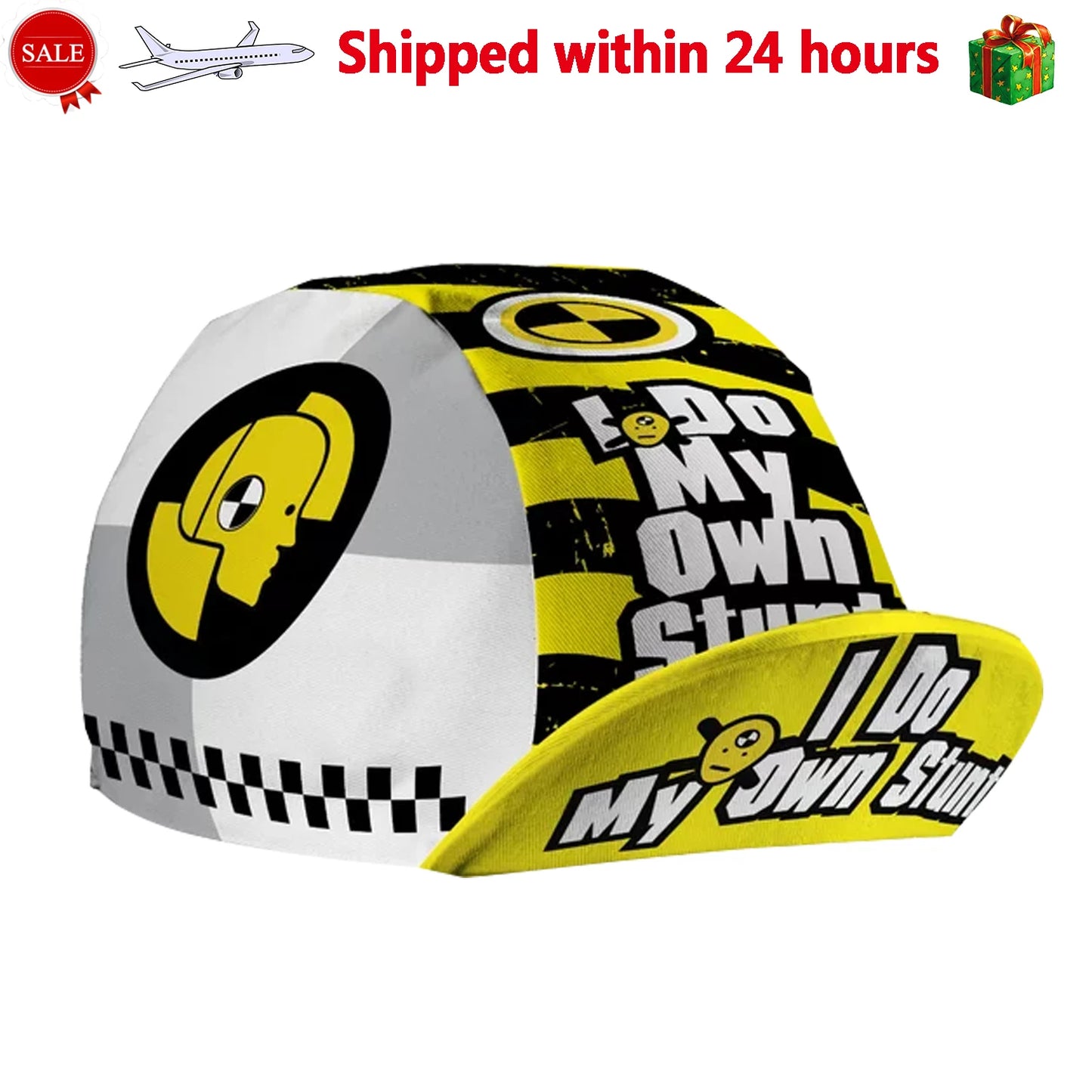 SweetMatt Classic Retro Pizza Dinosaur Bulldog Green White Red  Polyester Bicycle Men's Caps Quick Dry Cycling Sports Balaclava