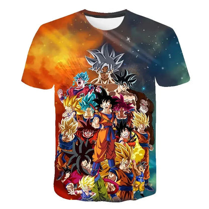 2026 Men's T-shirts Dragon Ball Z T-shirt Boys Clothes Children's Clothing Summer Short Sleeve Kids Cartoon Tee Tops Baby Boy