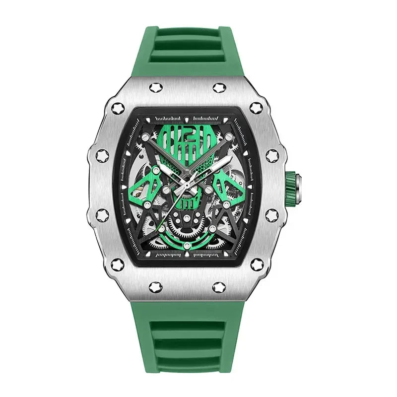 BAOGELA Richard Automatic Mechanical Watch for Men Wrist Watch Luxury Watches with Free Shipping Rubber Strap Reloj Hombre