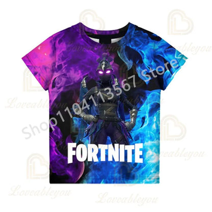 Młodzieżowa koszulka F-Fortnited inspirowana grą battle, dla dorosłych, z krótkim rękawem, letni T-shirt dla nastolatków, chłopców i dziewcząt