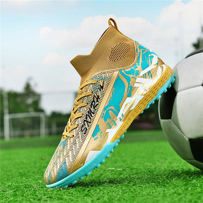 Double Star hoge TF-turfvoetbalschoenen voor heren, jeugd- en studenteditie, volwassenen en kinderen, professionele wedstrijd- en trainingsschoenen voor voetbal S