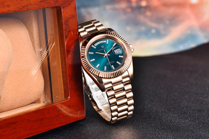 PAGANI DESIGN New DD36 Rose Gold Luxury Automatic Mechanical Watch For Men ST16 100M Waterproof AR Sapphire Glass Wristwatch Men