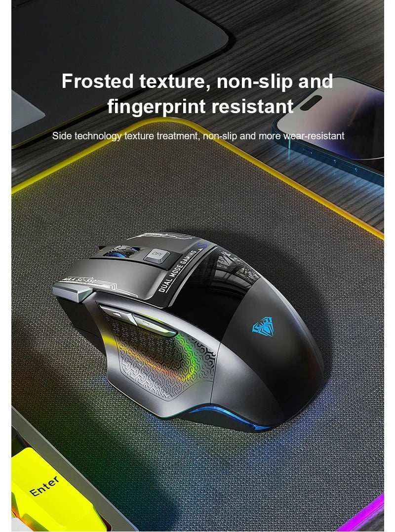 AULA SC550 Wireless Gaming Mouse Dual-mode Rechargeable Luminous Mechanical gaming mouse for Desktop/laptop E-sports USB Mouse