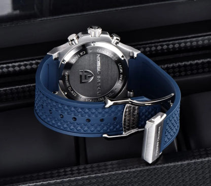 PAGANI DESIGN PD-YS032 Herren-Quarzuhr 44mm Japan VK64 Uhrwerk Edelstahlgehäuse Kautschukarmband Saphirglas 100M wasserdicht