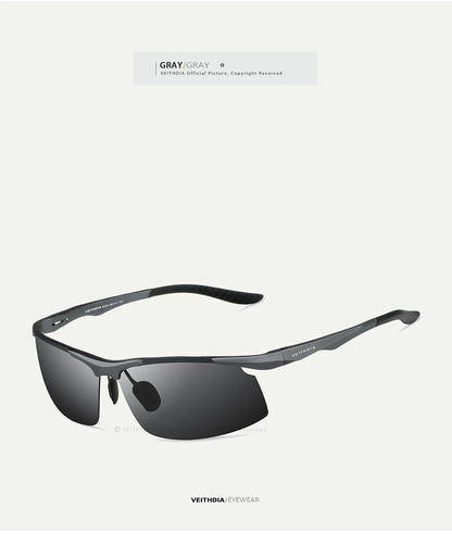 VEITHDIA Men's Sunglasse Outdoor Polarized UV400 Lens Rectangle Rimless Driving Fishing Sun Glasses Sports Eyewear For Male 6535