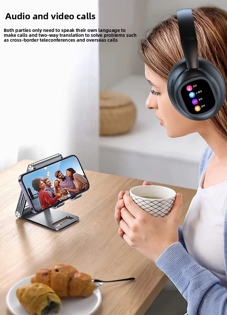 Auriculares HYUNDAI X1PRO inalámbricos Bluetooth 6.0 con traducción por IA – Más de 100 idiomas, control táctil, pantalla LED y cancelación de ruido