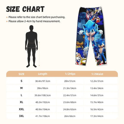 Custom Women Soniced Pajama Pants Printed Hedgehog Game Sleep Sleepwear Bottoms with Pockets