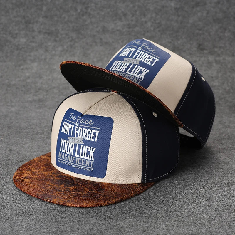Men's Letter Embroidery All-match Flat Brim Baseball Cap Ladies Summer Hip Hop Hats Outdoor Shade Adjustable Casual Peaked Caps