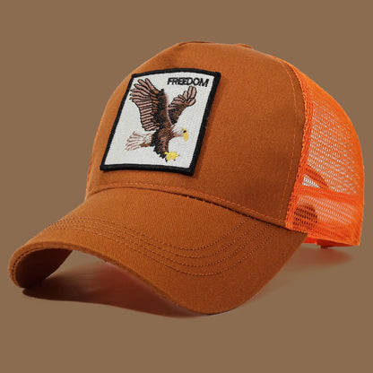 Unisex Trucker Cap with Eagle Embroidery & Applique - Suitable for Daily Casual Wear, Sports and Sun Protection