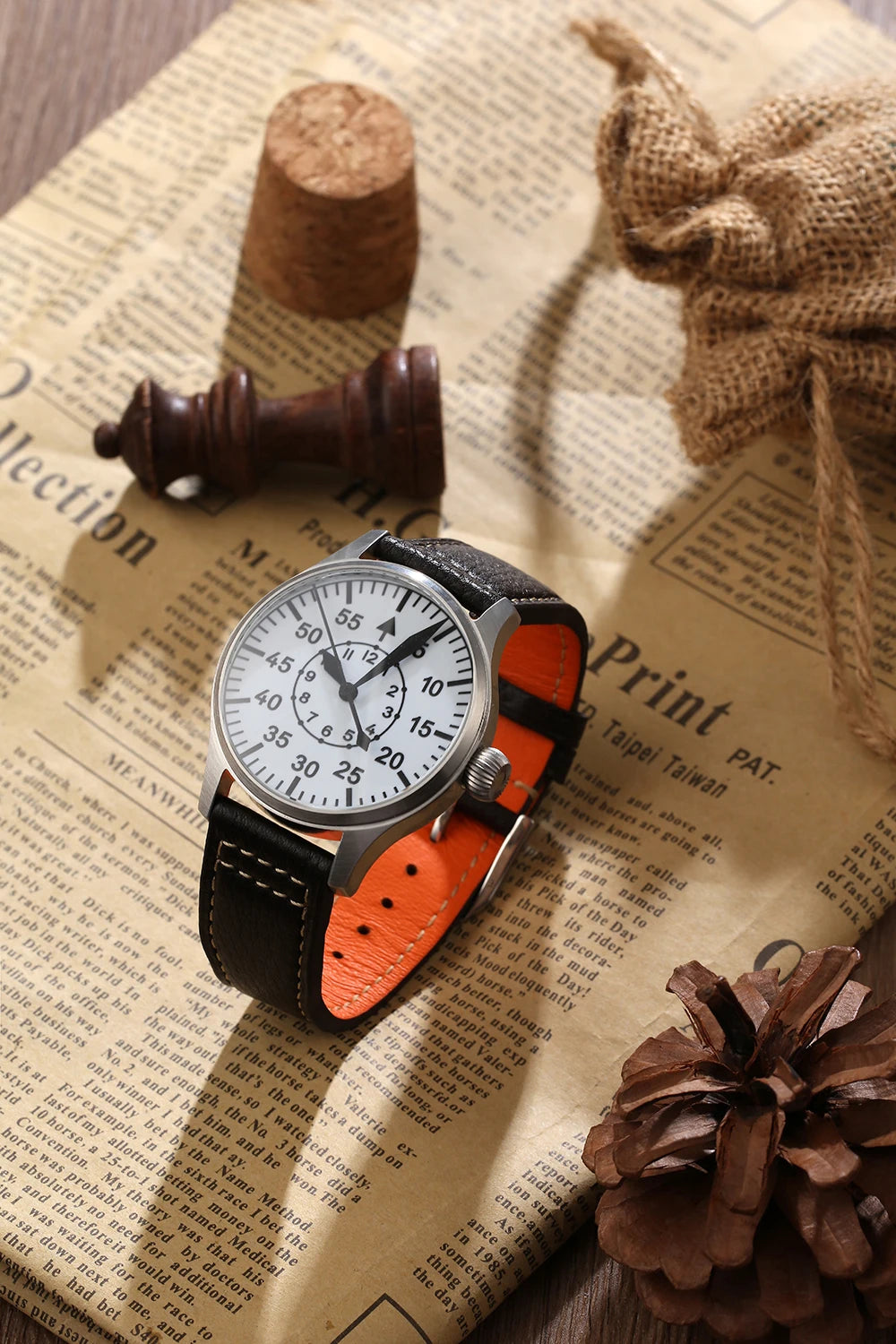 【Escapement Time】Automatische Fliegeruhr mit Uhrwerk, Typ-B- oder Typ-A-Zifferblatt in Schwarz, 40mm-Gehäuse, wasserdicht bis 100M