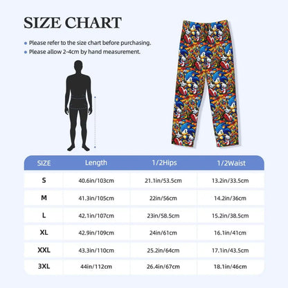 Custom Print Men's Soniced Pajama Pants Hedgehog Game Sleepwear Sleep Lounge Bottoms with Pockets
