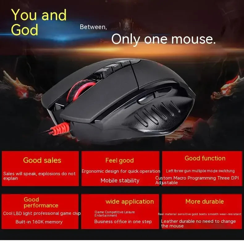 Rato com fios Bloody V7M RGB, leve, design ergonómico, 4000 dpi, para PC, escritório, e-sports e gaming, com programação de macros para CF, LOL e CS