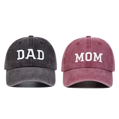 Mom and Dad Embroidered Baseball Hat Retro Sports Running Sunscreen Leisure Daily Versatile Travel Duck Tongue Hat