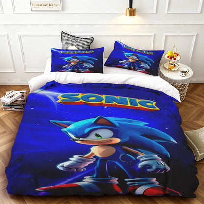 Popular Sonic Cartoon Role Characters Print Bedding Set Duvet Cover Comforter Bed Youth Kids Girl Boys Luxury Birthday Gift soft