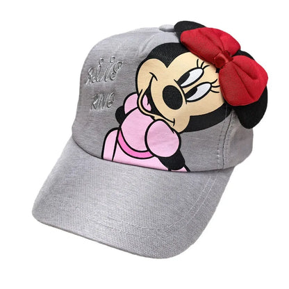 Casquette de baseball Disney Minnie Mickey Anime en coton et polyester, avec personnage de dessin animé, visière, pour déguisement, cadeau d'anniversaire pour enfants