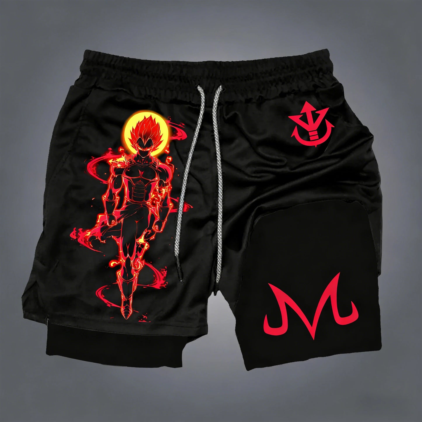 Dragon Ball Wukong Printed Double Layer Shorts Elastic Men's and Women's Spring and Summer Breathable Sports Shorts