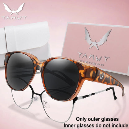 Over Glasses with Box Cover Over Myopia Eyeglasses Unisex Round Shades with UV protection Outdoor Sports Fishing Hiking Cycling