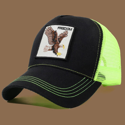 Unisex Trucker Cap with Eagle Embroidery & Applique - Suitable for Daily Casual Wear, Sports and Sun Protection