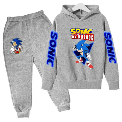 Kids Supersonic Clothing Jogging Blue Sweatshirt Top Coat+Pants Two-piece set Hoodie Boys Girls3-12Yrs Clothes Casual Sports Set