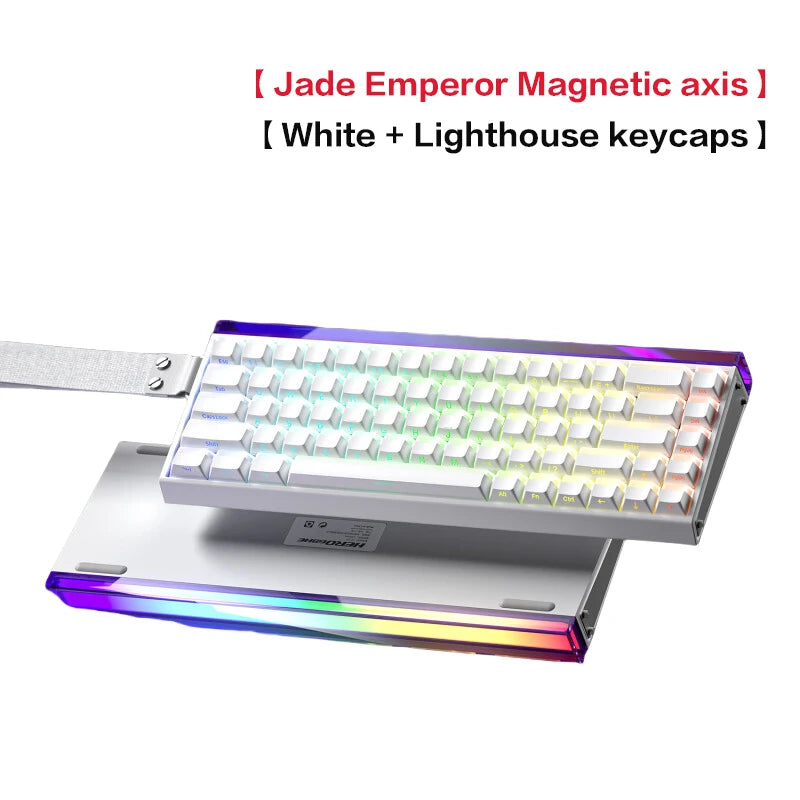 Teclado Mecânico Gaming AULA HERO 68 HE com Eixo Magnético RT, Iluminação RGB com Fio, Taxa de Polling 8K e Gravação Lateral