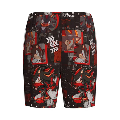 Custom Shadow The Hedgehog Sonic Poster Short Pajama Pants Men Sleepwear Sleep Lounge Bottom Shorts Sleeping Pants