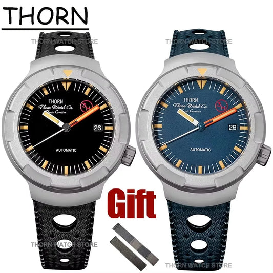 THORN T011 Men's Titanium Watch PT5000 Automatic Movement Mechanical Tribute Vintage Watches Sapphire Luminous 10Bar Waterproof