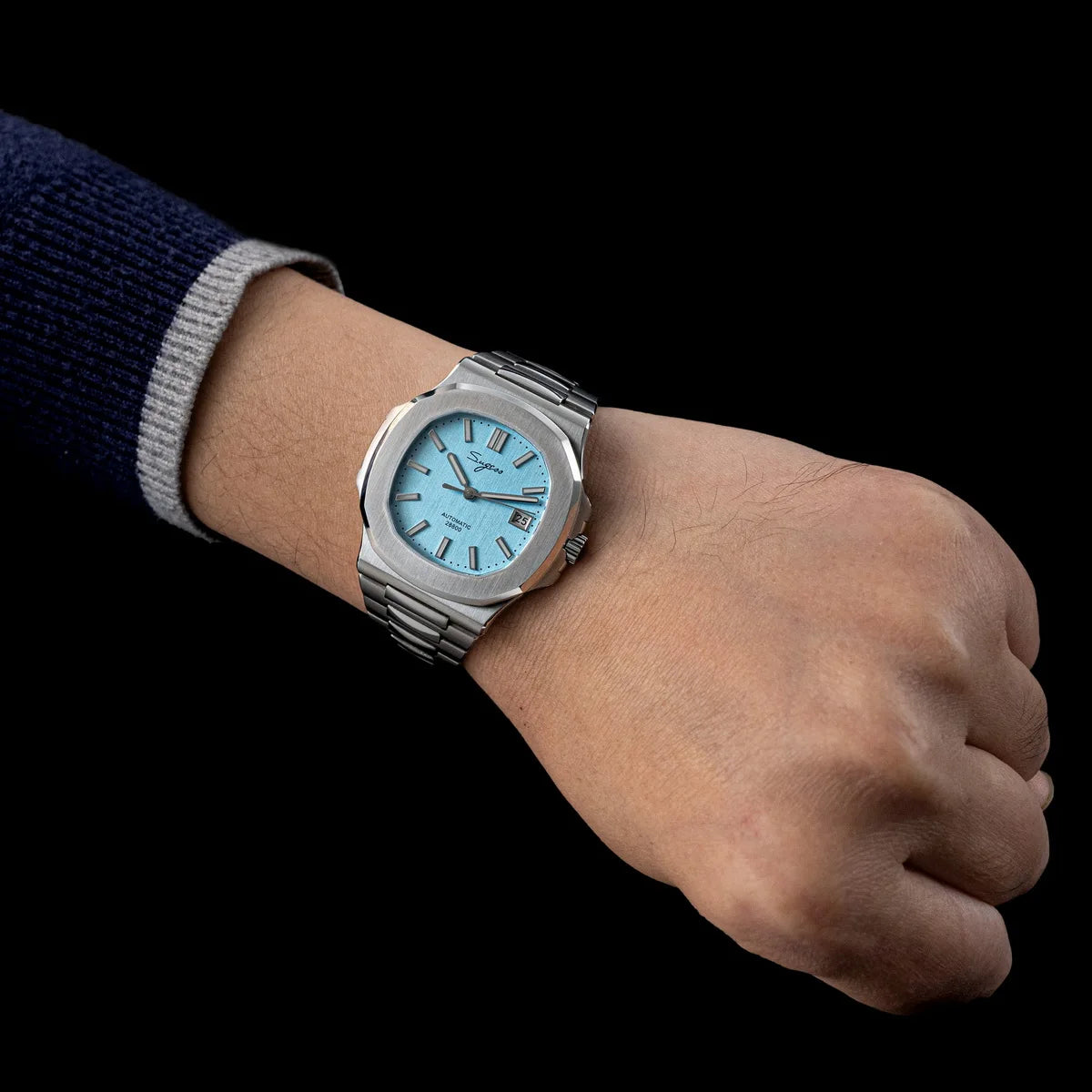 Sugess Men's Watch Automatic Mechanical Wristwatch Miyota 9015 Movement MOP Dial Luminous Waterproof 5bar Bracelet Luxury S466