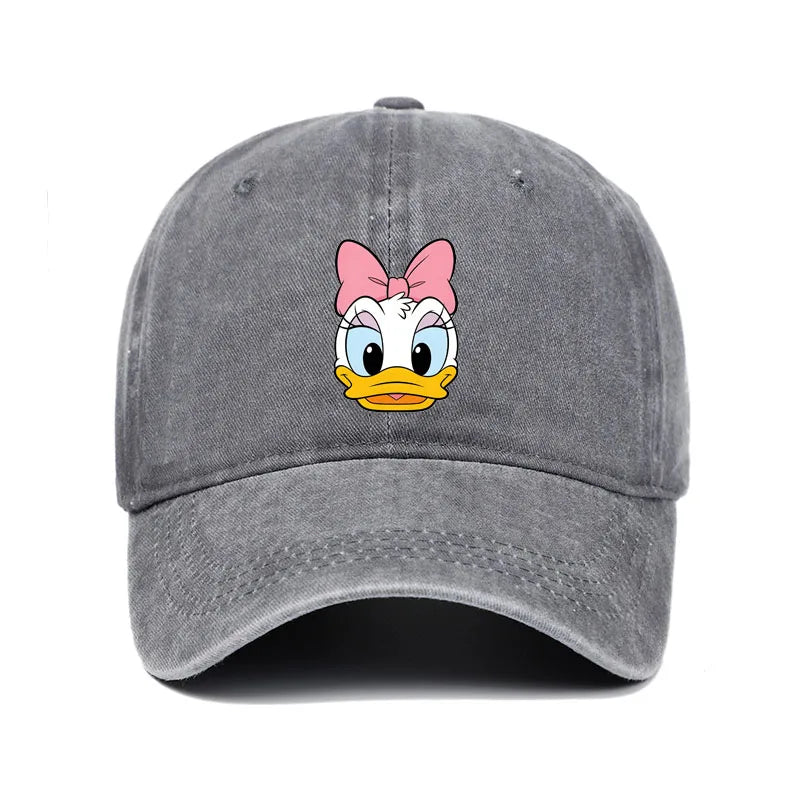 Unisex Vintage Washed Mickey Minnie Print Baseball Cap for Men Women Cartoon Trucker Hat Adjustable Snapback Casual Hip Hop Hat