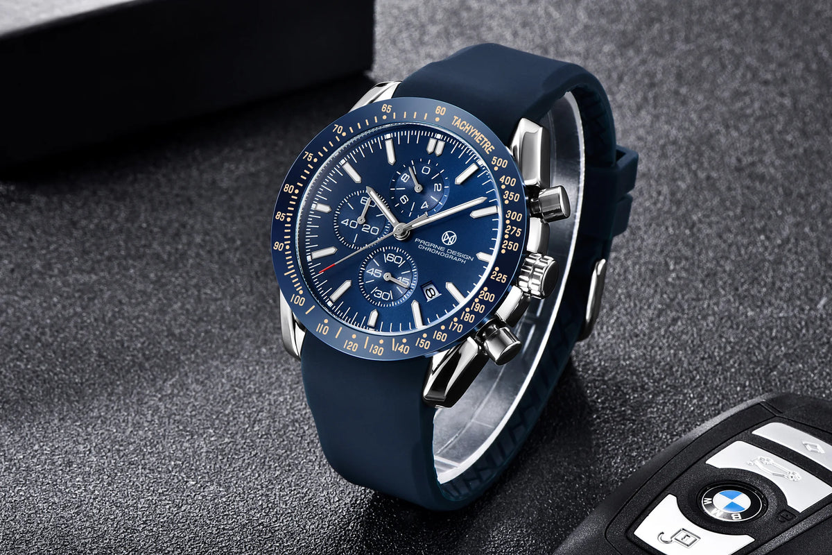 PAGANI DESIGN New 45mm Men Quartz Watch Rubber Belt Men's Luxury Watch Fashion Casual Sports Male Clock Relogio Maasculino