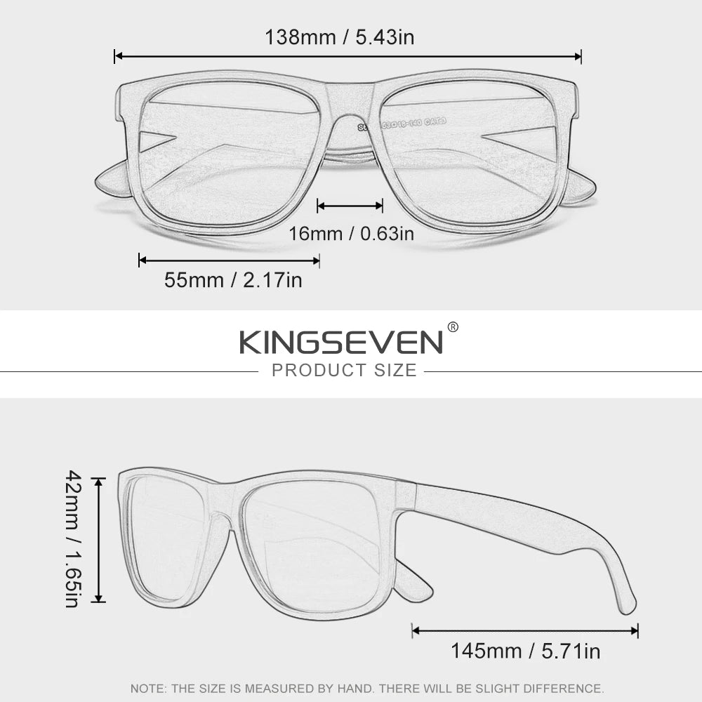 KINGSEVEN Fashion Square polarizované sluneční brýle pro muže a ženy – brýle na řízení, outdoor a cestování, UV400