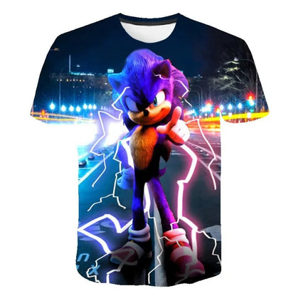 3D Character T-shirt for Boys Girls Short Sleeve Summer Casual spuer speed Game  Tee tops men women clothes