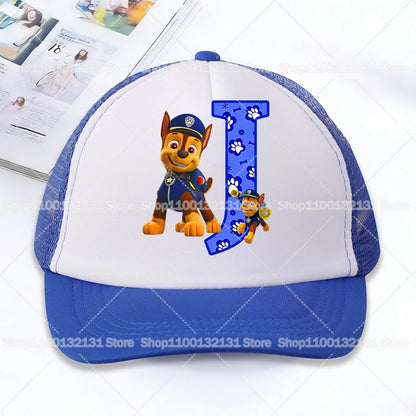 Casquettes de baseball en maille PAW Patrol : Chase, personnage de dessin animé, lettres, pour adultes et enfants, casquettes de sport, anime, été, protection solaire, visière, cadeau pour garçon et fille