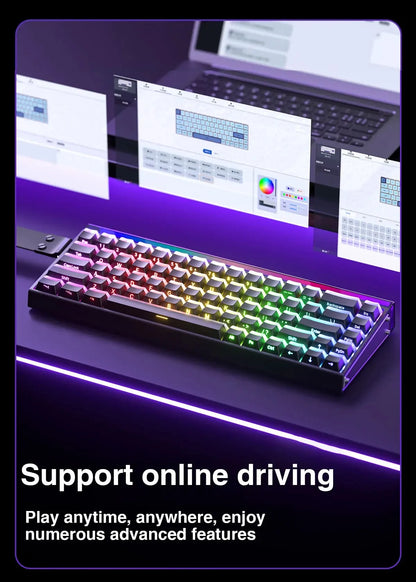 AULA HERO 68HE Teclado Mecânico Gaming RGB com Switch Magnético Rapid Trigger Retorno 8K com Fio Teclado Personalizado para Esports