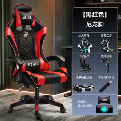 Silla gaming cómoda y ergonómica para uso prolongado, reclinable, con masaje y base giratoria