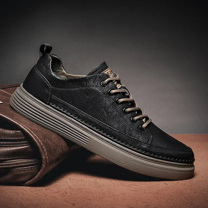 Classic Men's Sneakers Platform Slip-On Casual Leather Sneakers New Comfort Flat Spring Loafers Shoes
